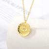 Boho Evil Eye Coin Necklaces Pendant Color Round Necklaces For Women Men Stainless Steel Charm Geometry Jewelry Party Gifts