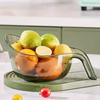 Multi-functional Drain Basket with Handle Thick Stable Large Capacity Hollow Transparent Fruit Vegetable Washing Draining Bowl Kitchen Drainage Basket