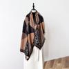 Autumn And Winter Scarf Retro Style Plaid Texture Contrasting Color Double-Sided Personalized Premium Warm Shawl