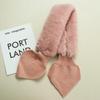 Color Autumn Winter Faux Fur Rabbit Windproof Knitted Wool Scarf Thicken Warm Neck Guard Scarves