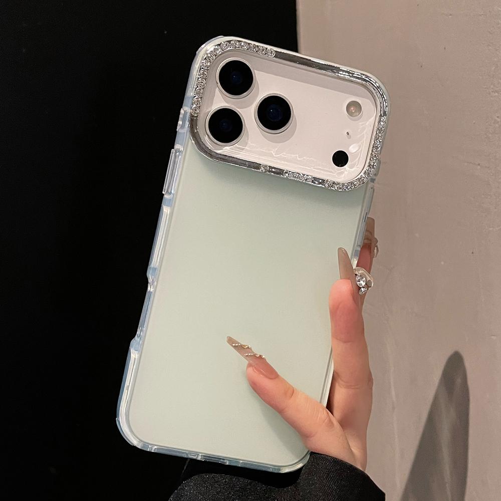 KEYSION Роскошный прозрачный матовый чехол с драгоценными камнями для iPhone 16 17 Pro Max 17 Air 16 Plus TPU+PC Противоударная бронированная задняя крышка