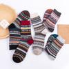 5 пар женских осенне-зимних новых утолщенных теплых носков до середины икры в этническом стиле из кроличьей шерсти