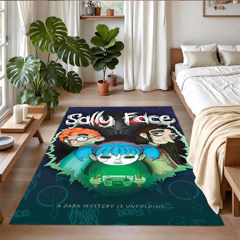 Crystal Velvet Rug Soft Non Slip Indoor Floor Mat Home DecorSally Face