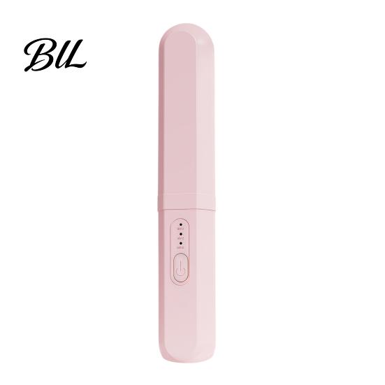 Frizz Control Hair Brush 2-in-1 Portable Straightener Brush, Curling Straightening Comb with 3 Temperature Settings, USB Rechargeable Electric