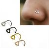 1pcs  Sterling   Heart Nose Studs SHAPES Pins Rings Womens Jewellery