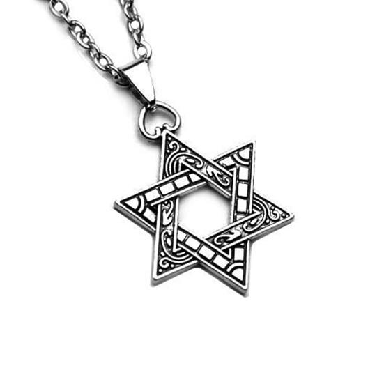 Unisex Hip Hop Hexagram Shape Pendant Necklace Chain Jewelry Accessory