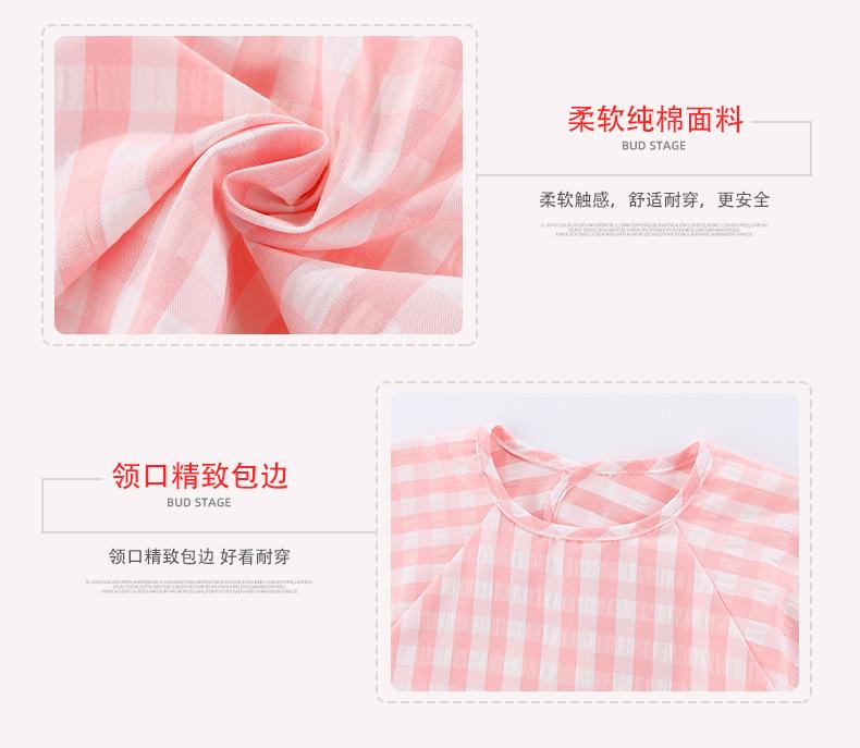 Летний детский пищевой комбинезон Водонепроницаемая одежда слюнявчики для мальчиков девочек Детская одежда Не требующий стирки фартук хлопковые клетчатые безрукавные слюнявчики