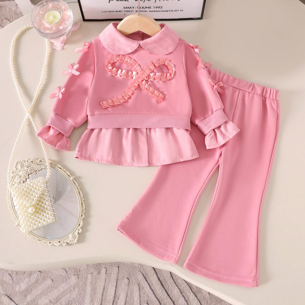 Детский повседневный комплект с длинным рукавом, удобные наряды для повседневной носки