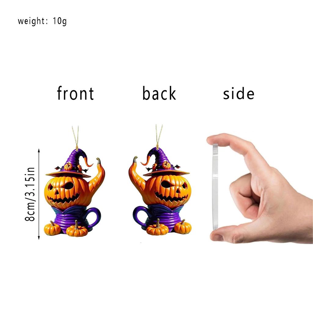 Halloween Little Witch Festival Pendant Cross Border Acrylic Flat Car Decoration Pendant Home Hanging Accessory