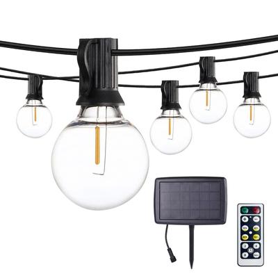 50/25ft Dimmbale солнечные фонари уличные дистанционные водонепроницаемые лампы E12 гирлянда G40 светодиодные гирлянды гирлянды для свадебного декора сада