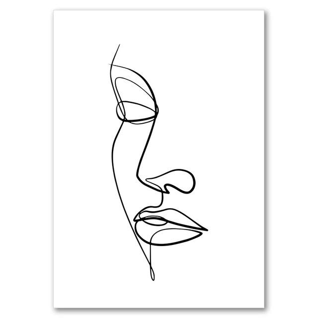 1 шт. настенное украшение постер спальня декор для комнаты абстрактные простые украшения для дома линии лицо холст картины постеры картинки без рамки