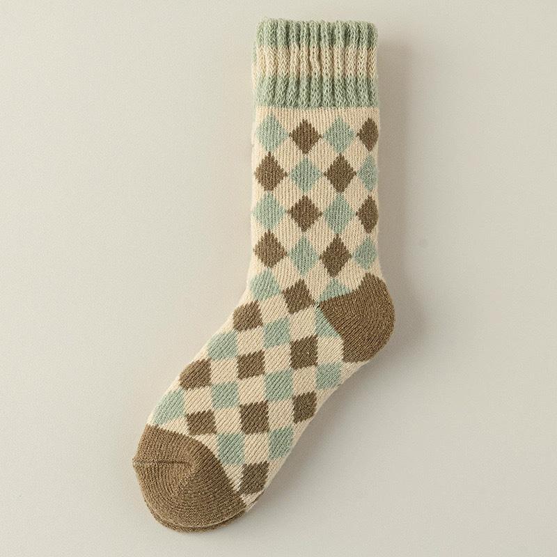 1 пара теплых флисовых повседневных утолщенных осенне-зимних толстых носков до середины икры, длинные носки для пола, носки для сна