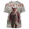 Cute Men and Women Guitar and Pork 3D Printed T-shirt, Imitating Animal Fun Summer Clothing, Round Neck, Short Sleeves, Casual