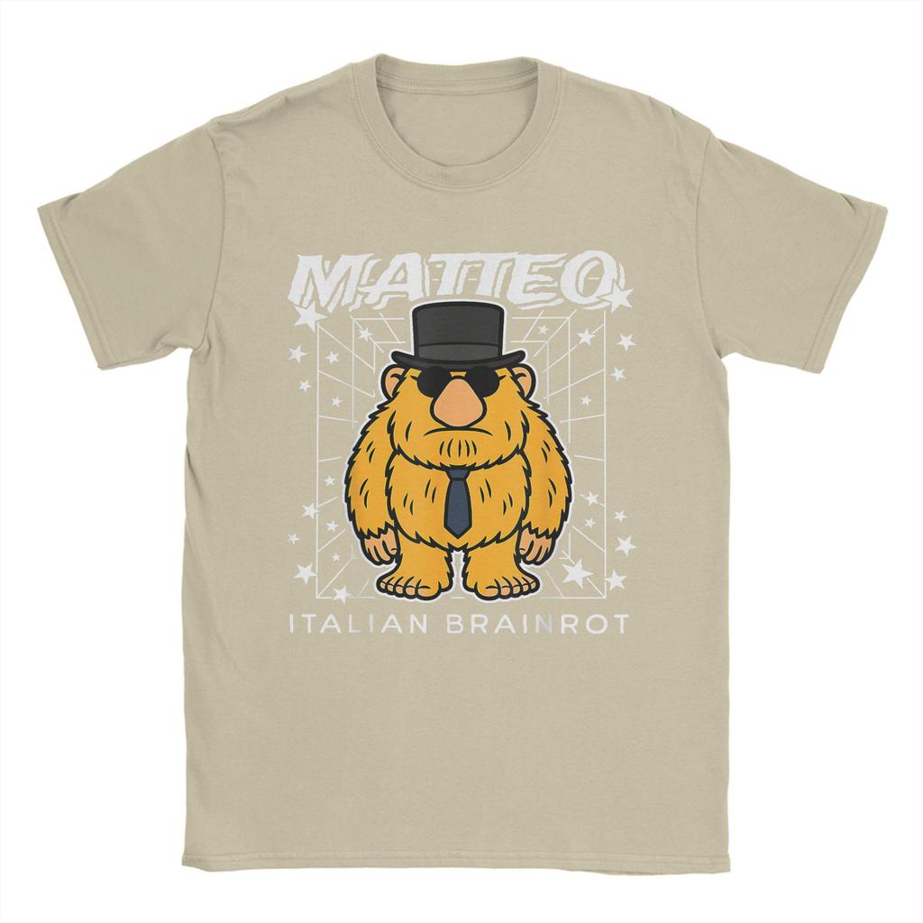 Matteo Italian-Brainrot Funny Meme Gen Z Viral Cotton T-Shirt For Man Summer T Shirts O Neck Fashion Tees Oversize Hot Sale Tops