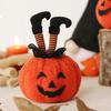 Halloween Decoration Witch Striped Legs Pumpkin Doll Creative Desktop Decor