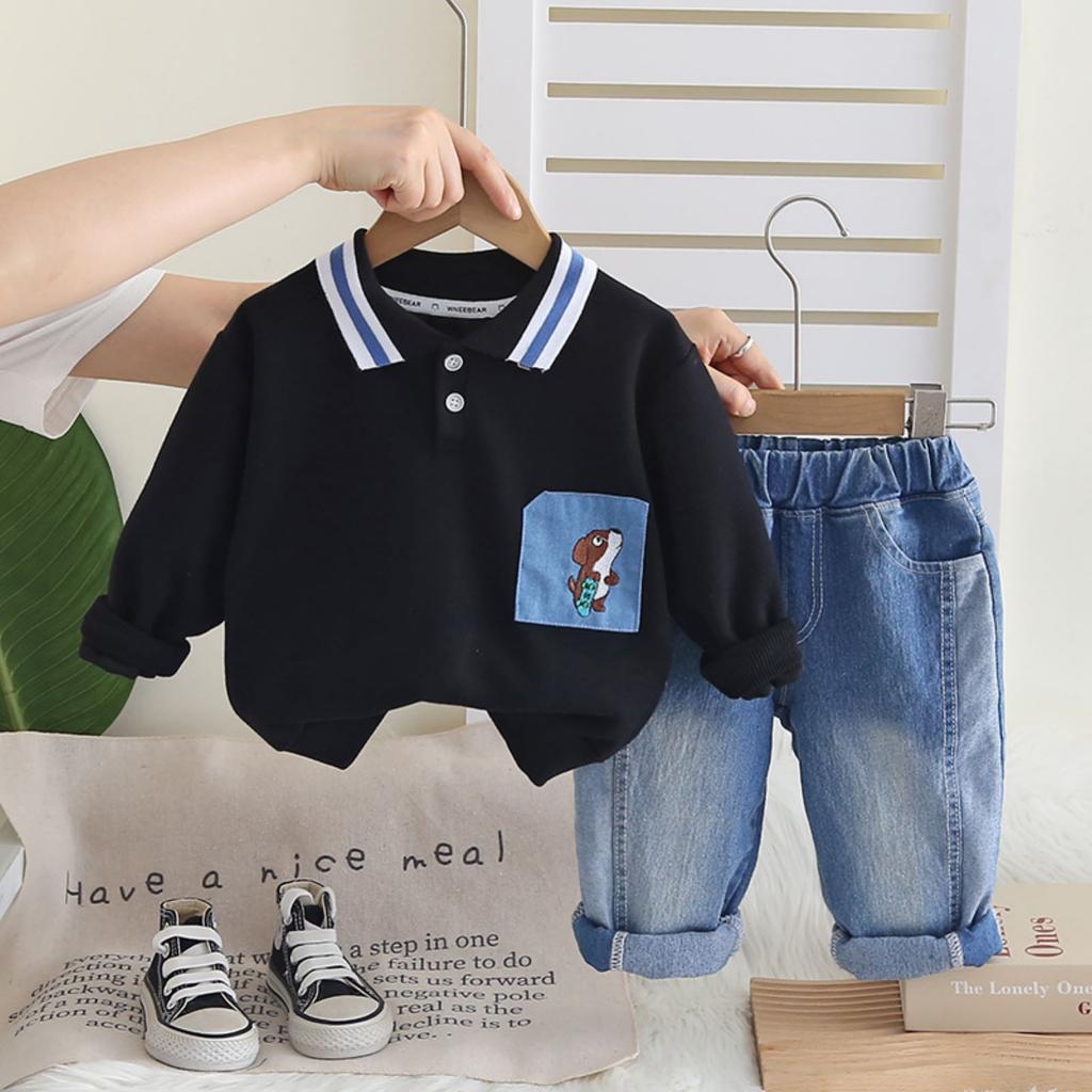 Детский повседневный комплект с длинным рукавом, удобные наряды для повседневной носки