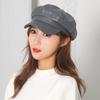 Женский кожаный берет, однотонная универсальная шляпа художника, весенняя восьмиугольная шляпа