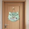 Cat Planning Escape Sign Please Keep Door Closed Wooden Sign Door Hanging Welcome Sign Housewarming Gift for Cat Lovers