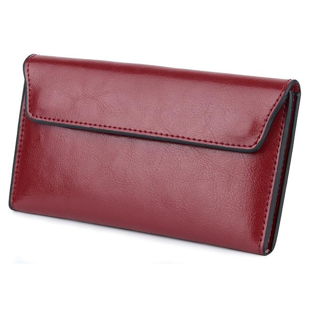 Aliwood Genuine Leather Women's Wallet Clutch Bag Large Capacity Ultra-Thin Fashion Simple Long Wallets Phone Bag Purse