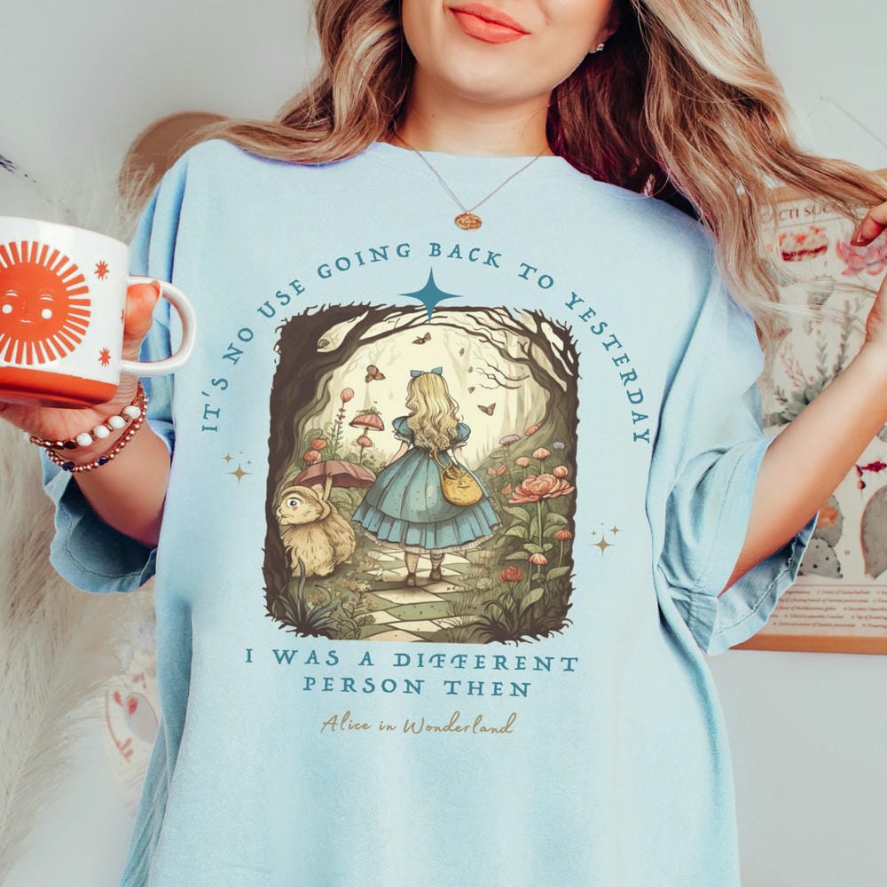 Vintage Alice Alice in Wonderland Shirt Dark Academia Bookish Things Alice in Wonderland Literary Shirt Unisex Top Streetwear