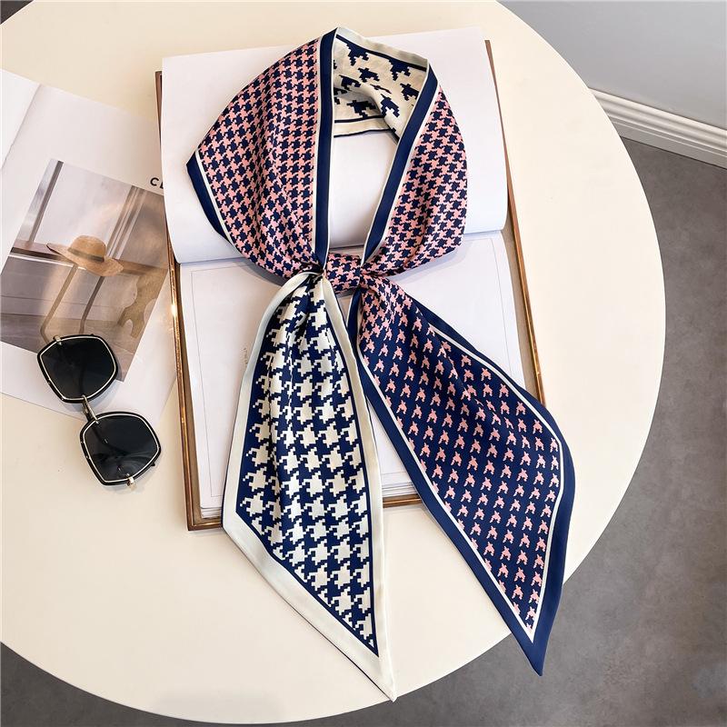 Luxury Brand Horse Printed Scarf Elegant Slender Thin Silky Scarf Women's Casual Decorative Neck Scarf