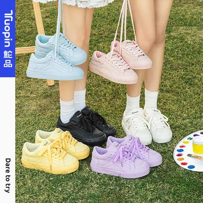 Маленькие белые туфли лето новые дышащие студенческие спортивные повседневные толстая подошва увеличивающие рост универсальные белые кеды