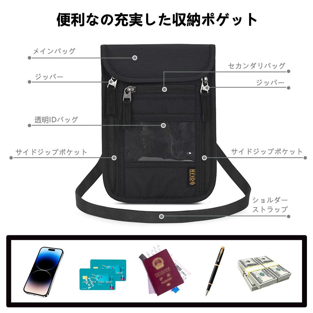 Pokmil Passport Hangs Around the Skimming Ultra Pass Security Passport Electromagnetic Wave Passport Security Overseas Measures Case, Neck,