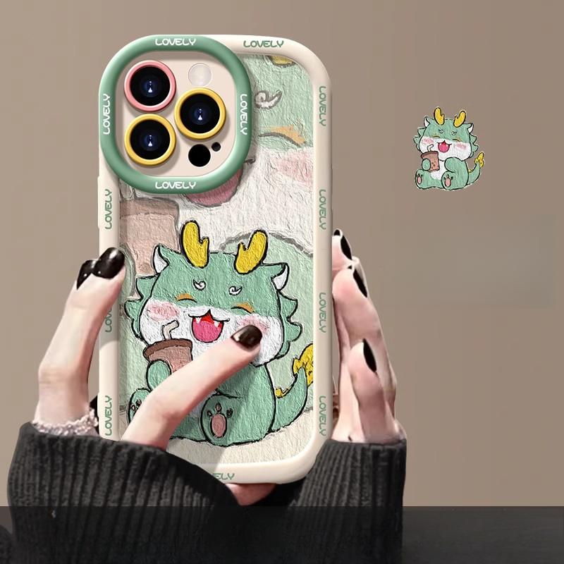 Подходит для Apple 15 Чехол для мобильного телефона Iphone14promax Cute Little Dragon 13/12 Жидкий силикон 11 Puff Xr