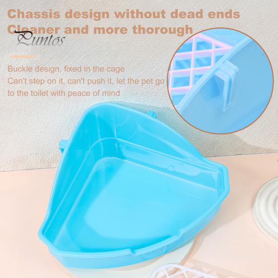 Small Pet Toilet High Fence Detachable Hollow Platform Easy Cleaning Rabbit Litter Pan Animal Potty Trainer Bunnies Corner Toilet Box Ferret Hamster