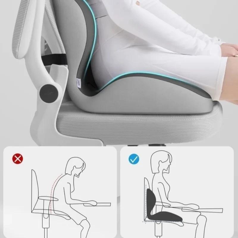 Ergonomic Memory Foam Seat Cushion with Lumbar Support – for Office Chair Back Pain Relief, Ergonomic Foam Seat for Car Home