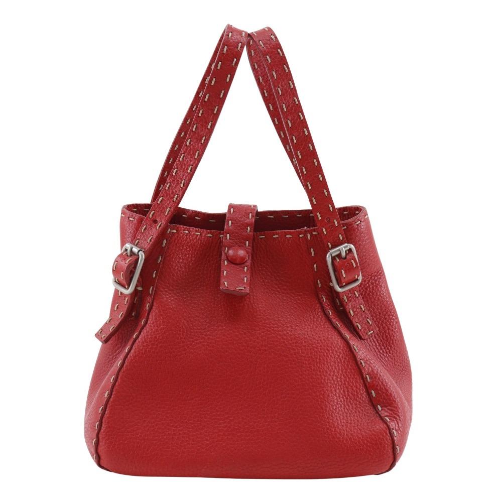 FENDI Celeria Handbag Red leather Women Used
