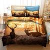 Sunset Deer 3D Printed Bedding Set Duvet Covers Pillowcases Comforter Bedding Set Bedclothes Bed Linen
