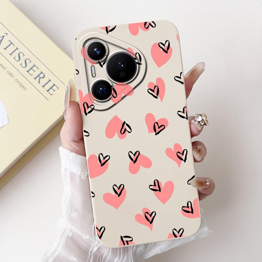 Case For Huawei Pura 70 Cartoon Bumper Soft Liquid Silicone Back Cover for Huawei pura70 Pro Plus Protection Shockproof Funda