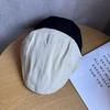 Elegant Retro English Beret With Short Brim And Solid Color Design For Outings