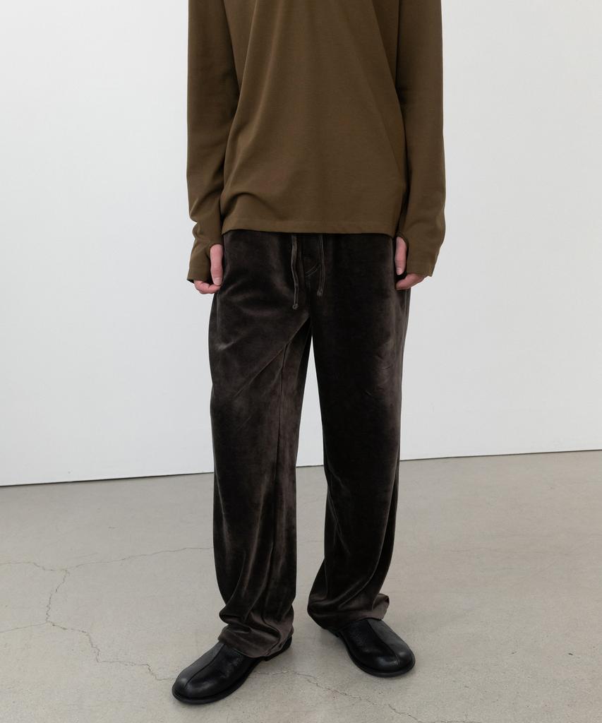 INSILENCE Velour Pants Dark Taupe