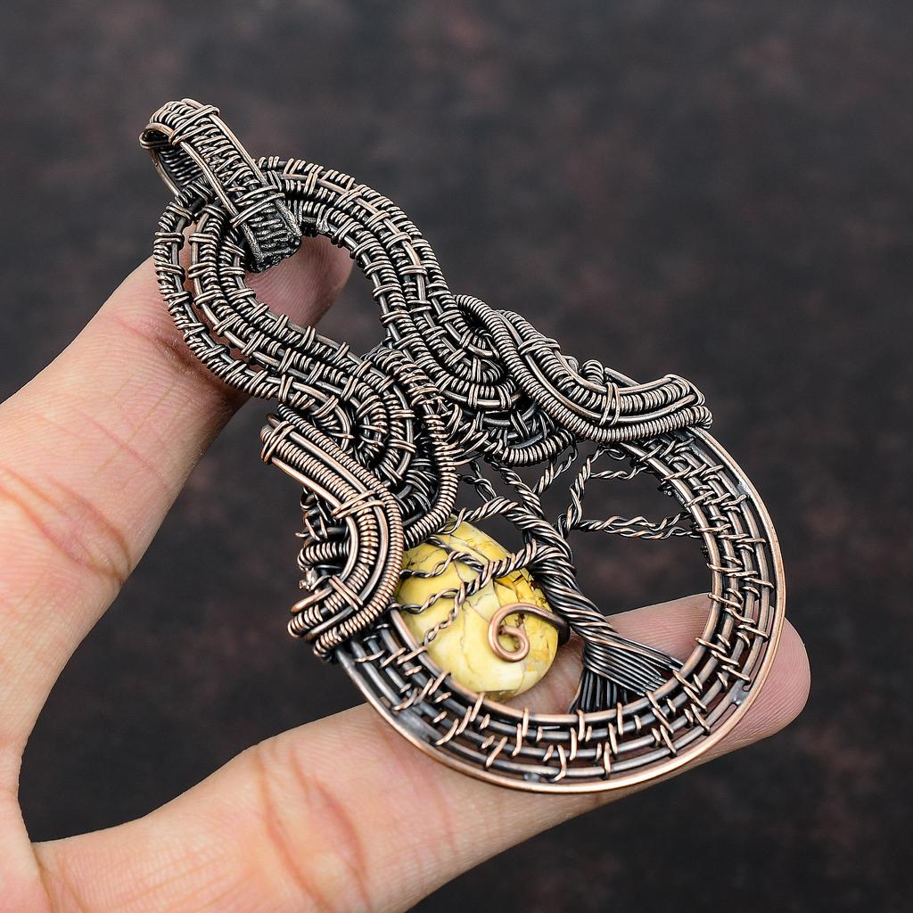 Tree Of Life Brecciated Mookaite Pendant Copper Wire Wrapped Pendant Handmade Jewelry Gemstone Pendant Gift For Mom Beautiful Copper Jewelry