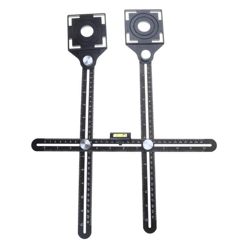 High Performance Adjustable Ceramic Tile Hole Open Locator Ruler Cutter Guide Tools Aluminum Alloy Lightweight Measurer