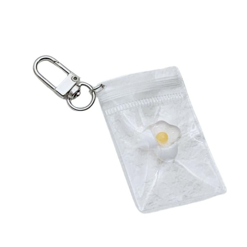 Chic Fruit Themed Clear Keychain Lovely Clear Fruit Bag Key Rings Unique Keychain Accessory Gift for Collectors