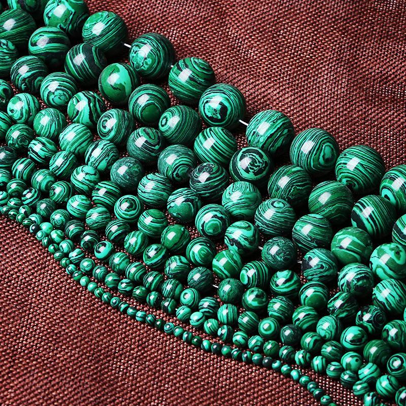 Ожерелье, браслет, яркий кулон для изготовления ювелирных изделий, натуральный малахит, драгоценный камень, сделай сам, для космоса, свободные бусины 4-12 мм, оптовая продажа