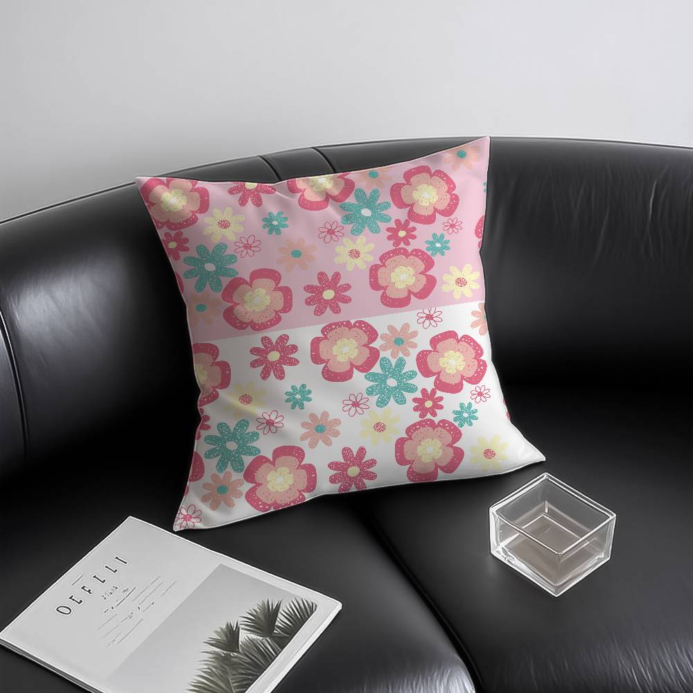 Spring and Summer Floral Pillow Case Anti-dustmite Invisible zipper Sofa Bed