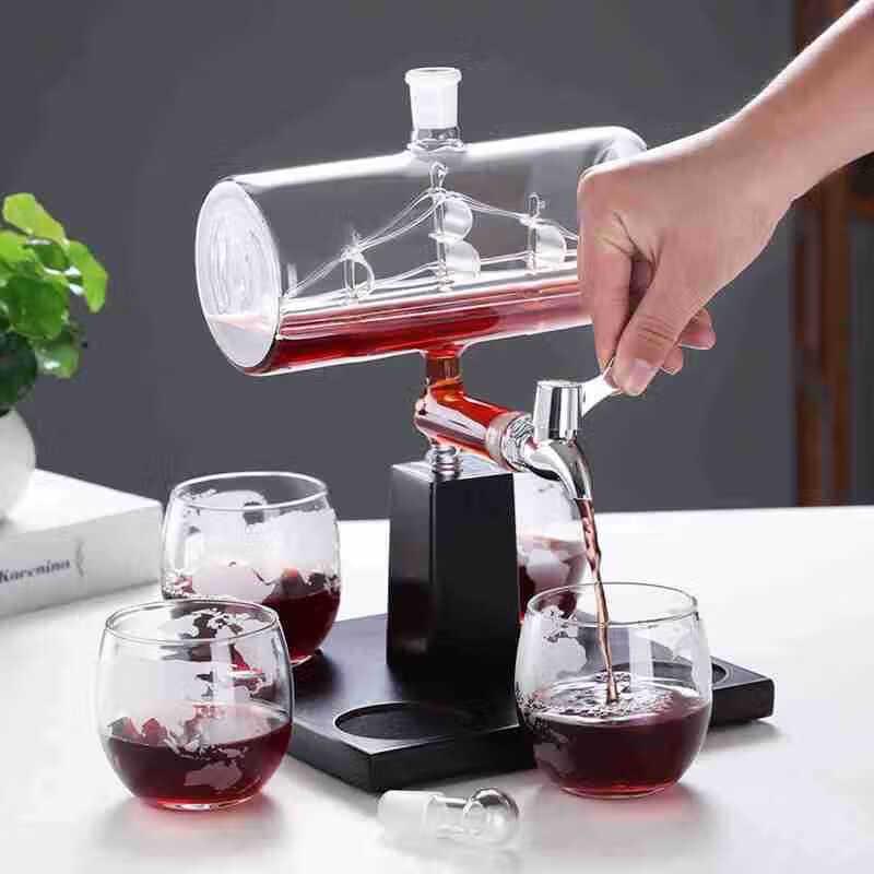 Globe Wine Decanter Set with 2 Glasses