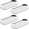 Cash Tray, Coin Tray, Towel Holder, Tray, Cashier Tray, Change Holder, Set of 4 (Silver)