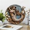 1 Pc Mermaid Round Wreath Tag, Dorm Decoration, Mother Scene Father's Day Gift