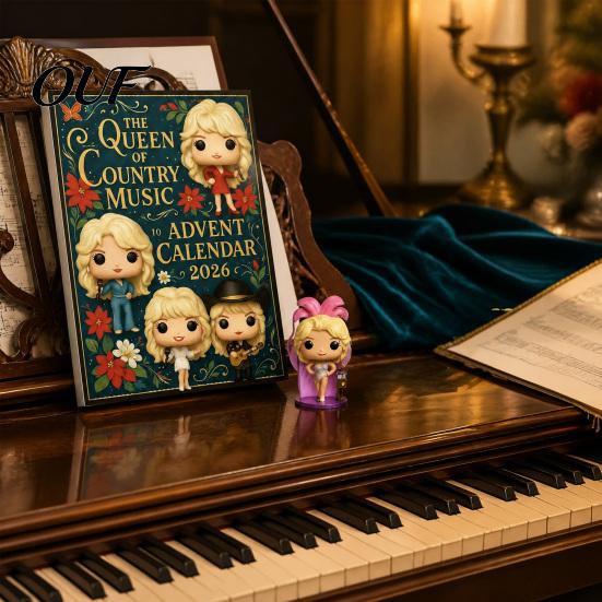 Christmas Party Favors The Queen of Country Music 2026 Advent Calendar, 24 Days Countdown Cute Desk Ornament Box, 2D Acrylic Ornaments, Collectible
