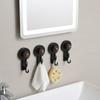 Solid Black Wood Grain Suction Hook No Residue for Wall and Door Organization