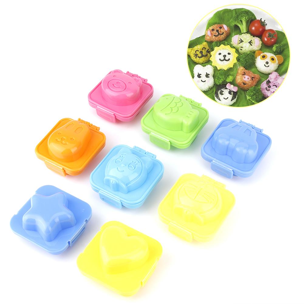 8Pcs/Set Household DIY Cartoon Shape Rice Ball Mold Onigiri Mold Kitchen Utensils