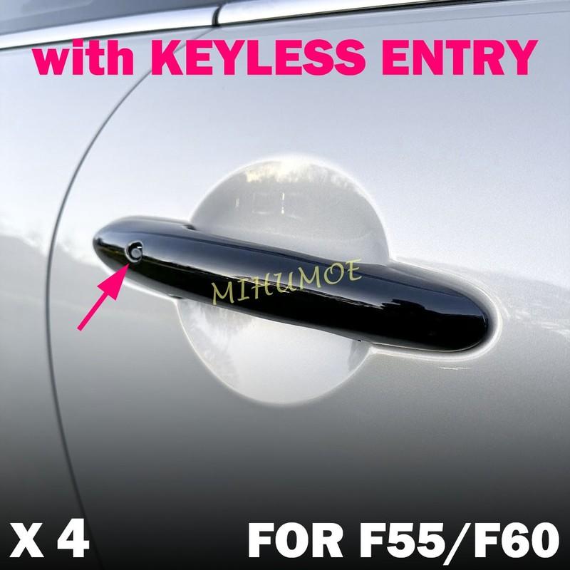 For 2014-2024 Mini Cooper F55 F60 S JCW Countryman Glossy Black Exterior Door Handle Cover Trims Protector