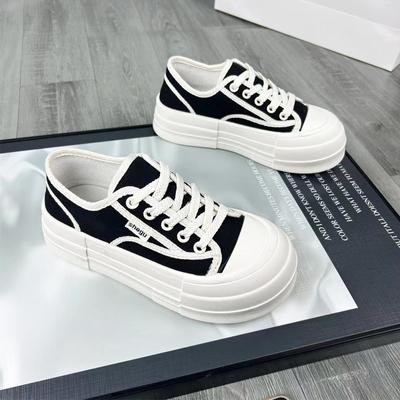 DOGHC/Новые парусиновые кроссовки, женская обувь на плоской подошве, весенне-осенняя обувь на платформе, женские кроссовки на шнуровке, женская вулканизированная обувь