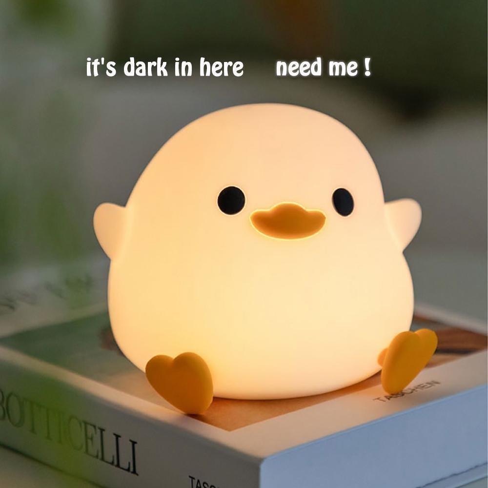 Ночник «Утка» Usb Перезаряжаемый прикроватный ночник Подарок на день рождения с регулируемой яркостью Мягкие светодиодные украшения для подростков-подростков Девочки Мальчики Дети Женщины