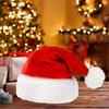 Unisex Christmas Santa Hat Extra Large And Thick New Year Party Beanie Contrast Color Elastic Thick Plush Decor Santa Cosplay Adult Holiday Headgear